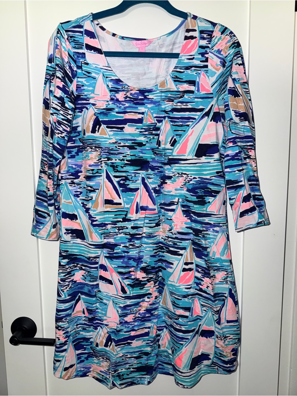 Lilly Pulitzer Sailboat Print Scoop Neck Tunic Dress